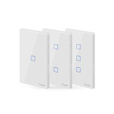 SONOFF® T2 EU/US/UK AC 100-240V 1/2/3 Gang TX Serie 433Mhz WIFI Wand-Schalter RF Smart-Touch-Schalter für Smart Home Arbeitet mit Alexa Google Home