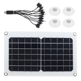 10W Monocrystalline Solar Panel with One to Ten Data Cable DC5V 2A Output Outdoor Working