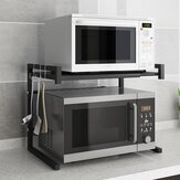 Scaffale regolabile in metallo per organizzare la cucina con supporto per forno a microonde