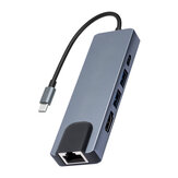 Mirascreen multifunkcionális bővítő dokkoló USB-C hub dokkolóállomás adapter USB 3.0 / 4K HDMI HD kijelzővel / RJ45 gigabites Ethernet / PD töltő SD és TF kártyaolvasókkal