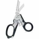 6 in 1 Multifunction Emergency Response Shears with Strap Cutter and Glass Black with MOLLE Compatible Holster