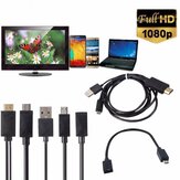 Android Telefon / PC / TV Ses Adaptörü HDTV Adaptörü için Mini 1080P MHL Micro USB to HDMI Cable Converter Adaptör
