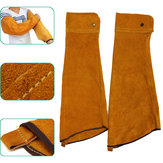 2 pièces 23.6 pouces cuir de vachette fendu manchons de soudage outil de manchon de bras de chaleur de protection