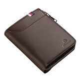 Мужской черный кофе на молнии кожаный кошелек держатель для карт монета Сумка с внешним слотом для карт