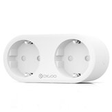 DIGOO DG-SP202 3720W Dual EU Plug Smart WIFI Enchufe Energía controlable individual Monitor Control remoto Timing Smart Home Outlet