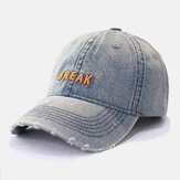 Unisex Denim Made-old Letters Pattern Fashion Outdoor Sunshade Baseball Hat