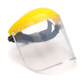 Przeźroczysta siatka pełna osłona wizyjna z podniesionym ekranem ochronnym na twarz, maseczka bezpieczeństwa dla ochrony oczu, hełm w kolorze żółtym