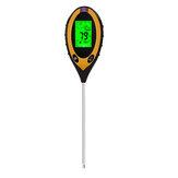 Medidor de pH digital 4 em 1 para solo Monitor de umidade Temperatura Testador de luz solar para jardinagem Plantas Agricultura com luz negra