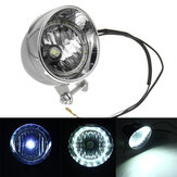 ブラック/クロム LED モーターサイクル バレット ヘッドライト ハイ/ロービームヘッド ライト ランプ
