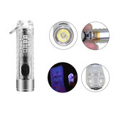 SEEKNITE S11 400LM 6500K EDC Keychain Flashlight with 6 Gear Sidelight, Magnetic Tail Repair Work Lamp Type-C Rechargeable & Charging Indicator Mini Signal Light UV Flashlight