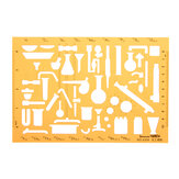 Kémiai laboratóriumi kísérlet szimbólumok rajz sablon KT Soft Plastic Ruler Design Stencil