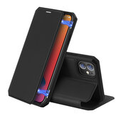 DUX DUCIS Étui magnétique flip avec fente pour carte, présentoir, en cuir PU antichoc et anti-rayures pour iPhone 12 Mini / 12 Pro / 12 / 12 Pro Max