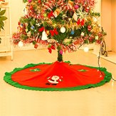 Falda de árbol de Navidad roja de 90 cm Falda de árbol de Navidad de Santa Claus Suministros de decoración de Navidad Adorno
