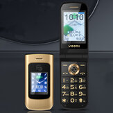 YEEMI K21 Flip Phone 4800mAh 1,77 + 2,4 polegadas Rádio FM com visor duplo Lanterna SOS Vibração Alto-falante Alto-falante Câmera com chave dupla Cartão SIM duplo Telefones com recurso de espera dupla