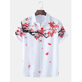 पुरुषों के लिए कैजुअल फूल मुद्रित शॉर्ट स्लीव शर्ट