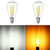 E14 6W LED Száloptika COB Retro Tiszta Fehér Meleg Fehér Gyertya Fény Lámpa AC220V