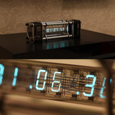 Relógio de tubo fluorescente IV-18 montado com display digital de 6 dígitos, liga de alumínio e controle remoto