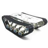 Chassi de carro de tanque robô automontado DIY com kit de esteira de liga de alumínio