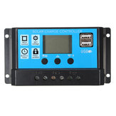 PMW 10/20/30A 12/24 V LCD Solar Controlador de carga Batería Regulador Retroiluminado