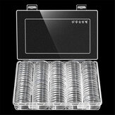 Caja de almacenamiento para monedas con capacidad para 100 piezas, cajas redondas de plástico protectoras de 30 mm.