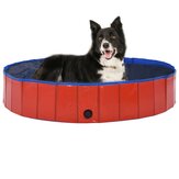 [EU Direct] vidaxl 170824 Foldable Dog Swimming Pool Red 160x30 cm PVC Puppy Bath Collapsible Bathing for Cats Playing Kids Bathtub Pet Supplies