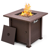 TOPSHAK TS-GF1 Gas Fire Pit, 28 inch 50,000 BTU, Pulse Ignition, Square Outdoor Propane Fire Pit