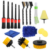 17PCS Cleaning Detailing Brush Set Dirt Dust Clean Brush Interior Exterior Leather Air Vents Care Clean Tools For Car Motorcycle Air Vents