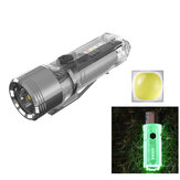 BIKIGHT Mini Schlüsselanhänger Taschenlampe LED TYPE-C Schnellladung Multi-Funktion wasserdicht fluoreszierend magnetisch Camping-Taschenlampe IP65