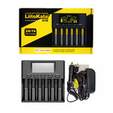 LiitoKala Lii-S6 18650 3.7V Lithium Charger 6 Slots LCD Screen Display Smartest Battery Charger US/EU Plug
