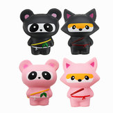 Giocattolo per bambini di 14 cm, adorabile, lento e odori di gatto ninja, volpe e panda