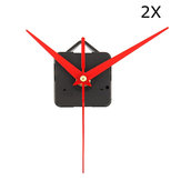 2Pcs Mouvement du mécanisme d'horloge murale à quartz avec aiguilles triangulaires rouges à faire soi-même
