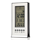 Reloj + LCD Higrómetro diurno digital Humedad Termómetro Medidor de temperatura Interior