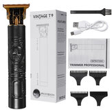 Aparador de cabelo recarregável elétrico sem fio para homens, aparador de lâmina em T, kit de corte e cuidado de cabelo com pentes guia
