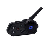 S6 1200M 800mAh Motorradhelm Bluetooth Intercom Musikplayer Wireless Wasserdichter Kommunikator Intercom Kopfhörer für 6 Fahrer Motorrad Freisprecheinrichtung Headset