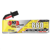 Bateria LiPo Gaoneng GNB 3.8V 660mAh 90C 1S com plugue GNB27 para Whoop de 75mm e 85mm