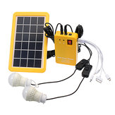 Sistema di generazione di energia solare a pannello solare da 3W con caricatore e 2 lampadine USB da 5V