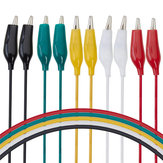 DANIU 10 Piezas 5 Colores Juego de Cables de Prueba con Pinza de Cocodrilo 20.5 pulgadas 22AWG Cobre Alambre