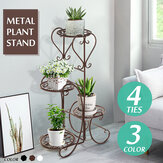 4-laagse plantenstandaarden voor binnen- en buitenshuis, bloempothouder, plank van metaal, displayrek voor planten