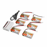 6PCS ZOP POWER 3.7V 750mAh 30C 1S Lipo Battery JST Plug With Charger For RC Models