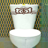 Adesivo de parede vaso sanitário olhando o toalete decalque decalques assento papel de parede decoração removível 