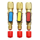 3db / készlet 3 színű R410A hűtőközeg sárgaréz egyenes gömbcsapok AC töltőtömlők