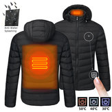 Ανδρικό ζεστό μπουφάν με θερμαντήρα USB για την πλάτη και τον αυχένα με κουκούλα για μοτοσικλέτα και σκι για γυναίκες