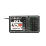 Récepteur RC DUMBORC X6FG 2.4GHz 6CH avec réglage de sensibilité gyroscopique pour télécommande émetteur radio RC X6