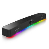 BlitzWolf® BW-GS3 Компьютерные игровые динамики 2.0 канала Мощный бас 360° Стереозвук Цветная подсветка RGB Питание через USB и аудио разъем 3.5 мм и разъем микрофона