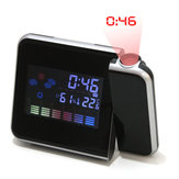 Цифровой проектор времени с дисплеем LCD будильник будильника Snooze температура погода влажность светодиодный