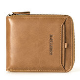 Baellerry Men Vintage PU Leather Short Zipper Card Holder Wallet For Men