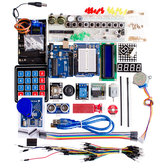 Kit de démarrage pour Arduino UN0 R3 - UN0 R3 Planche à pain et support moteur pas à pas / Servo /1602 LCD/Jumper Fil/ UN0 R3 (Arduino-Compatible) - Variations et clones compatibles avec les logiciels et le matériel