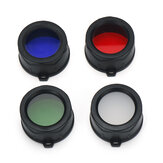 Taschenlampenfilter für Astrolux WP1 JETBeam RRT-M2S LEP mit 34 mm Durchmesser aus PMMA in leuchtenden Farben (Blau, Rot, Grün, Weiß), der für die Beleuchtung bei der Jagd verwendet werden kann