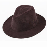 Męska zimowa ciepła bawełniana czapka z szerokim rondem Casualowa czapka jazzowa w średnim wieku Kapelusz Fedora