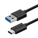 BlitzWolf® BW-CB3 3A Reversible 3.33ft/1m Charging Data USB Type C Cable With Magic Tape Strap